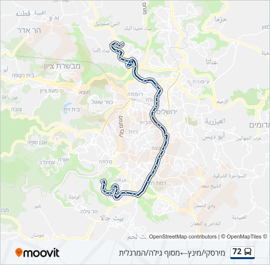 72 Bus Line Map