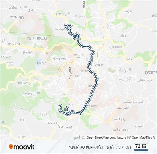 72 Bus Line Map