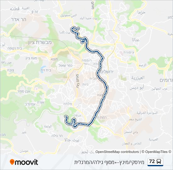 Автобус 72: карта маршрута