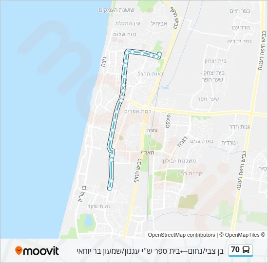 70 Bus Line Map
