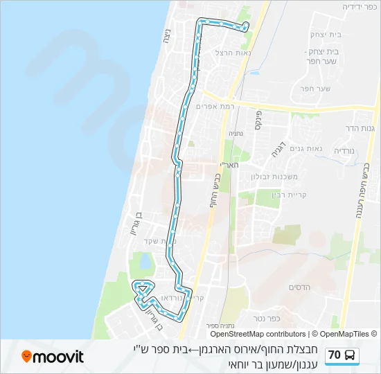 70 Bus Line Map