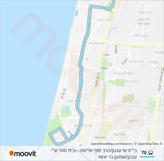 Автобус 70: карта маршрута