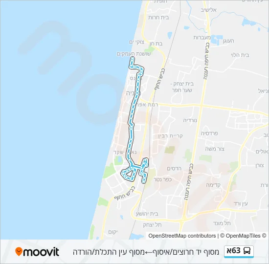 63א Bus Line Map