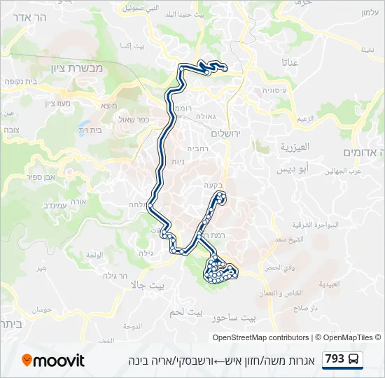 793 Bus Line Map