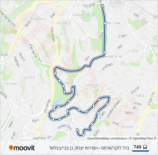 749 Bus Line Map