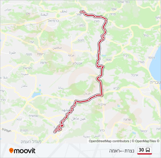 30 Bus Line Map