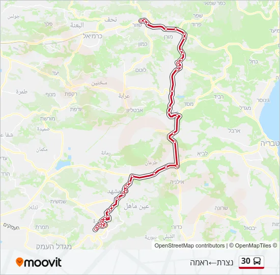 30 Bus Line Map