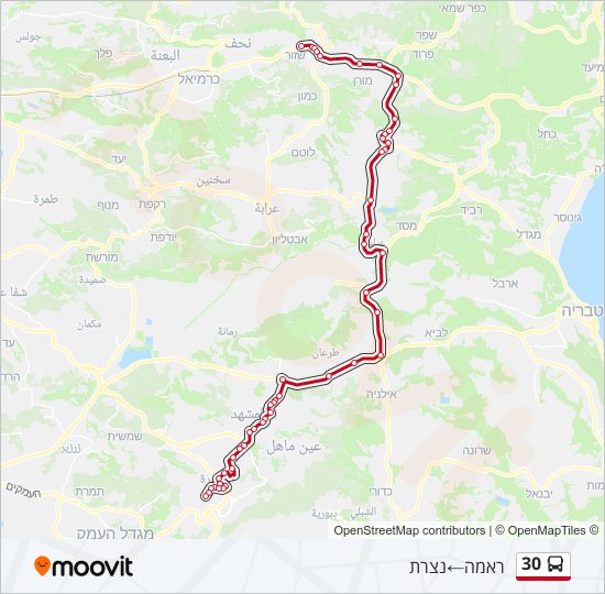 30 bus Line Map