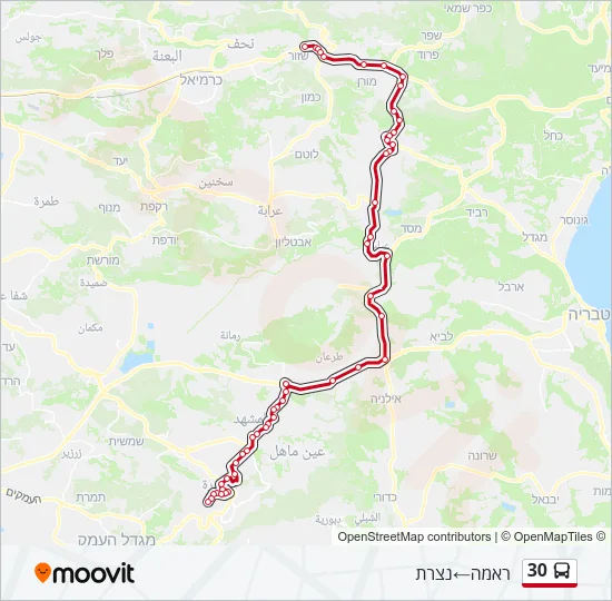 30 Bus Line Map