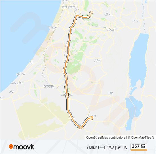 מפת המסלול של קו  357