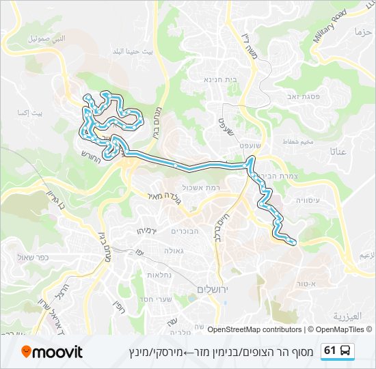 61 bus Line Map