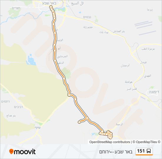 Автобус 151: карта маршрута