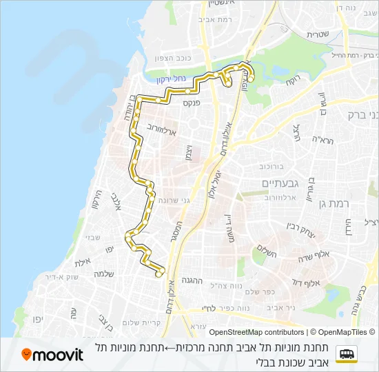 Автобус 5א-שירות: карта маршрута