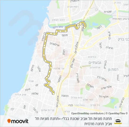 Автобус 5א-שירות: карта маршрута