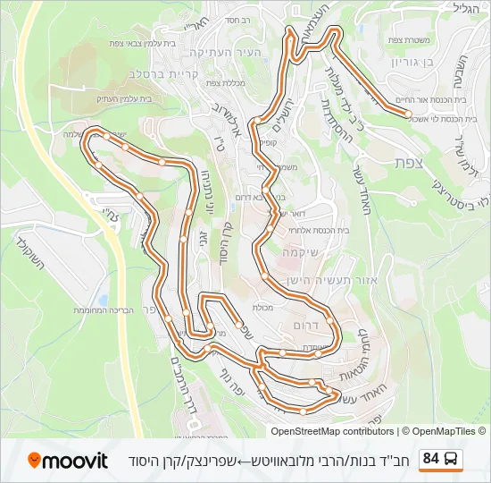 84 Bus Line Map