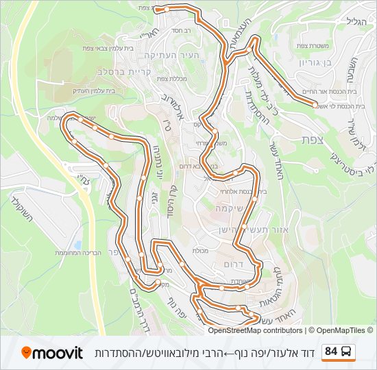 84 bus Line Map