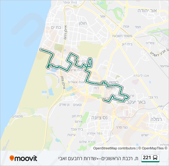 221 bus Line Map