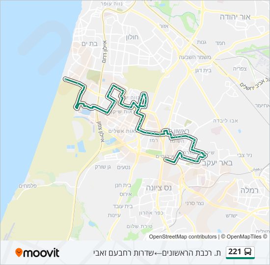 221 bus Line Map