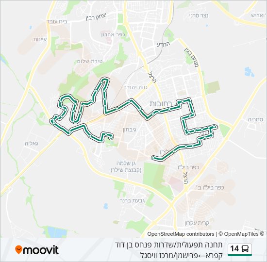 14 Bus Line Map