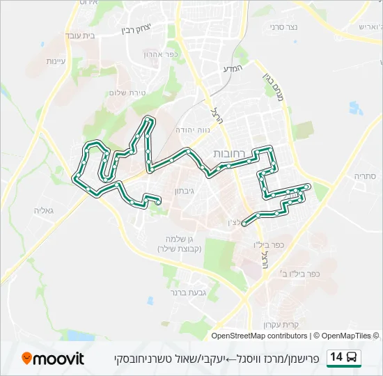 Автобус 14: карта маршрута