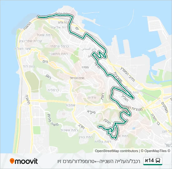 14א Bus Line Map