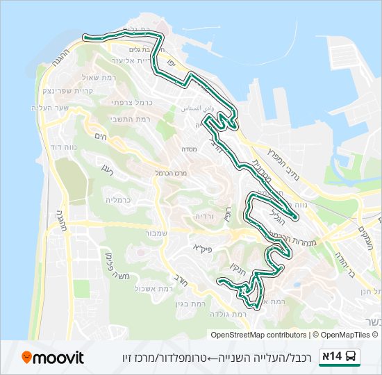14א bus Line Map