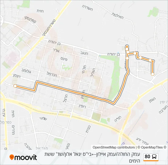 80 Bus Line Map