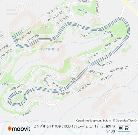 80 Bus Line Map