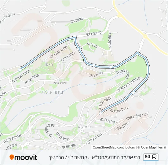80 Bus Line Map
