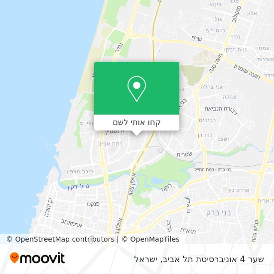 מפת שער 4 אוניברסיטת תל אביב