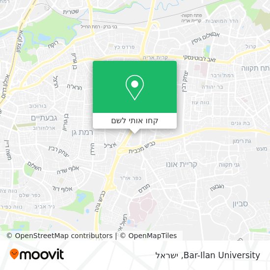 מפת Bar-Ilan University