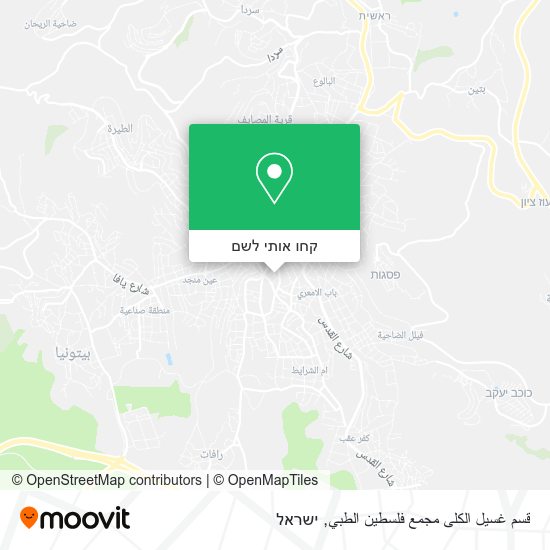 מפת قسم غسيل الكلى مجمع فلسطين الطبي