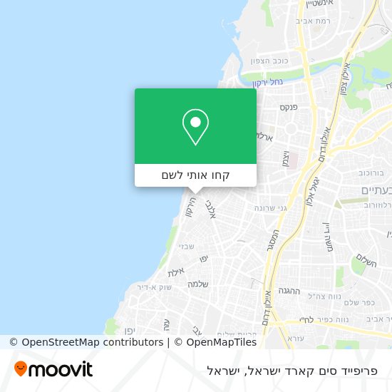 מפת פריפייד סים קארד ישראל