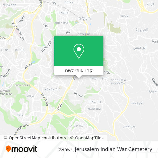 מפת Jerusalem Indian War Cemetery