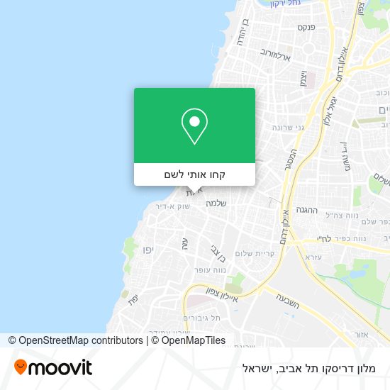 מפת מלון דריסקו תל אביב
