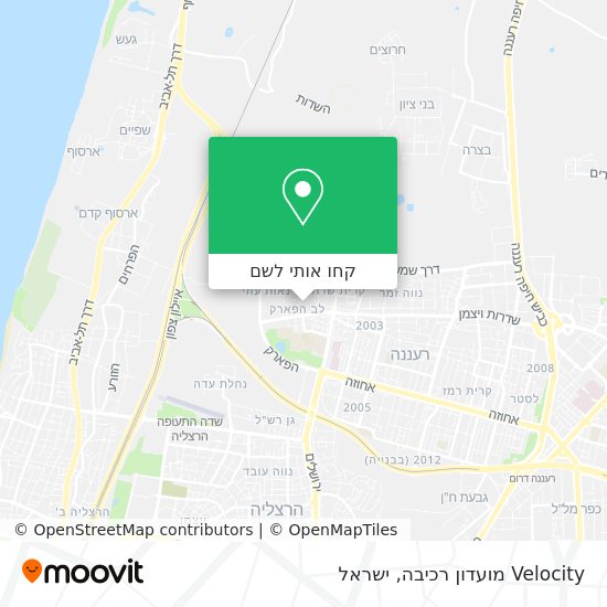 מפת Velocity מועדון רכיבה