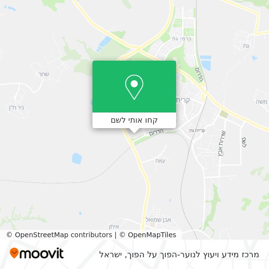מפת מרכז מידע ויעוץ לנוער-הפוך על הפוך