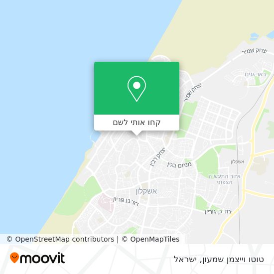 מפת טוטו וייצמן שמעון