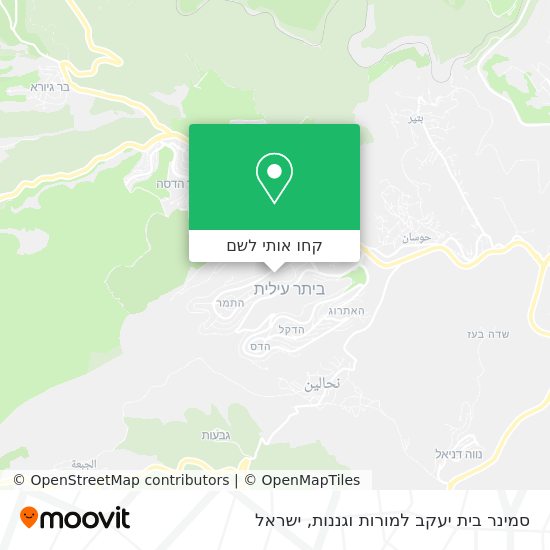 מפת סמינר בית יעקב למורות וגננות