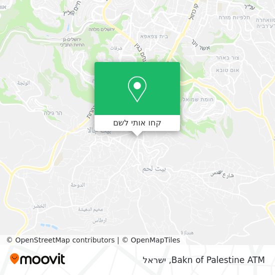 מפת Bakn of Palestine ATM