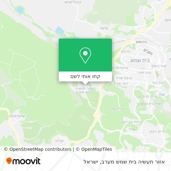 מפת אזור תעשיה בית שמש מערב