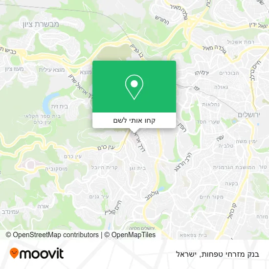 מפת בנק מזרחי טפחות