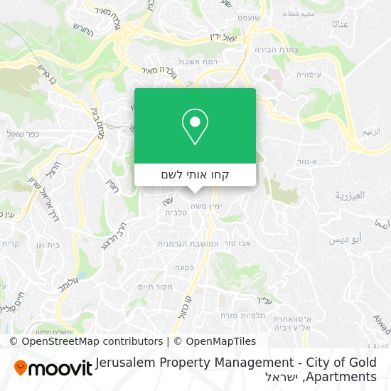 מפת Jerusalem Property Management - City of Gold Apartments