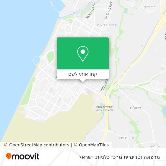 מפת מרפאה וטרינרית מרכז כלניות