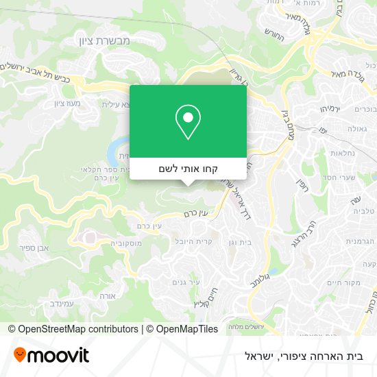מפת בית הארחה ציפורי