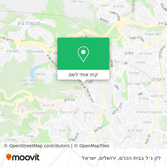 מפת לק ג׳ל בבית הכרם, ירושלים