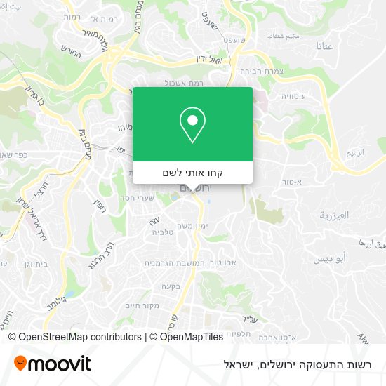 מפת רשות התעסוקה ירושלים