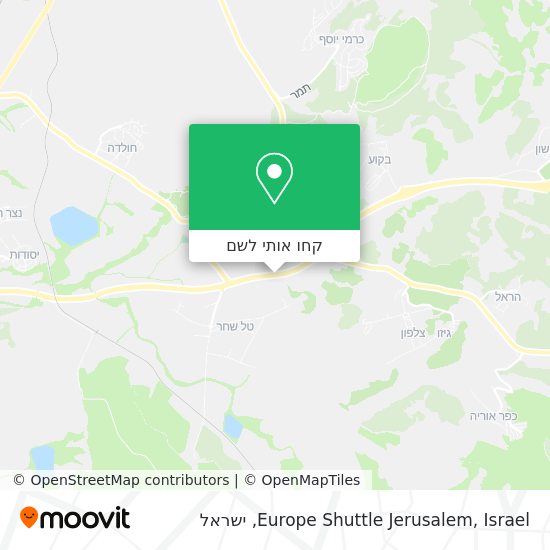 מפת Europe Shuttle Jerusalem, Israel