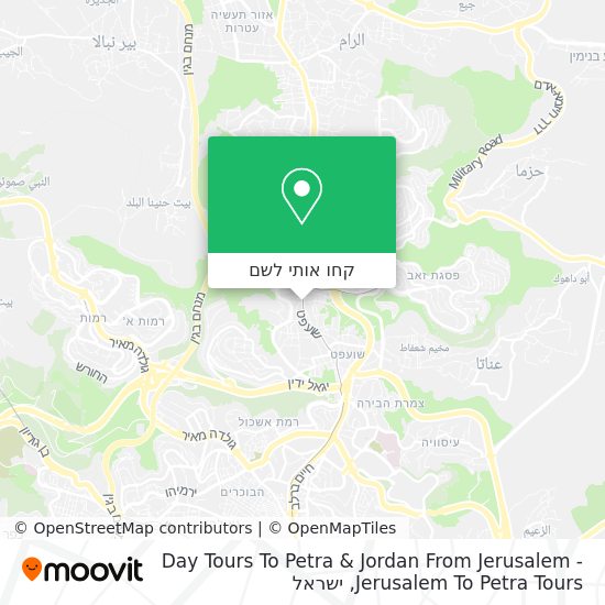 מפת Day Tours To Petra & Jordan From Jerusalem - Jerusalem To Petra Tours