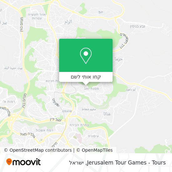 מפת Jerusalem Tour Games - Tours